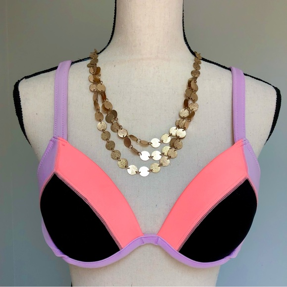 Victoria’s Secret Sport Fabulous Colorblock Bikini Top Size 34B - Picture 1 of 6